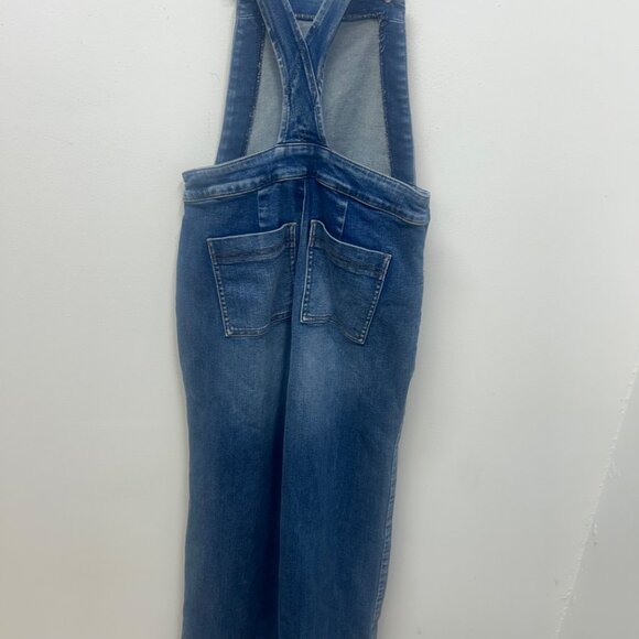 Evereve wide leg overall denim classic bib style 24 - Picture 10 of 13